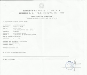 Certificato di detenzione carmelo musumeci