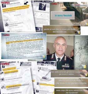 Il carabiniere Alessandro Fiorentino, indagato, e alcuni sms