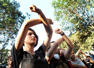 Protesters at Istanbul's Gezi Park in June 2013