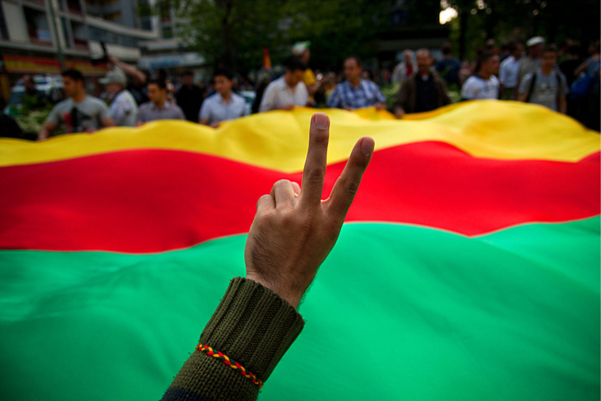 Manifestación kurda en Berlin.